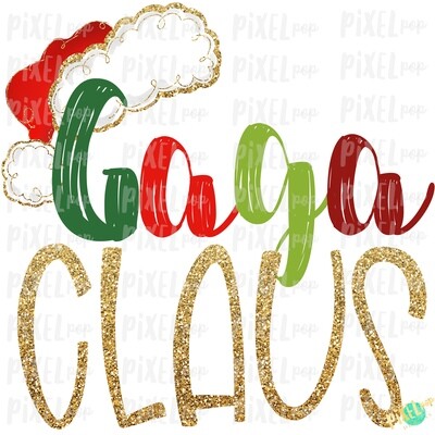 Gaga Claus Santa Hat Digital Watercolor Sublimation PNG Art | Drawn Design | Sublimation PNG | Digital Download | Printable Artwork | Art