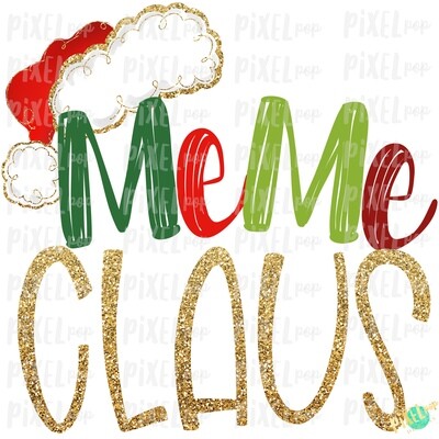 Meme Claus Santa Hat Digital Watercolor Sublimation PNG Art | Drawn Design | Sublimation PNG | Digital Download | Printable Artwork | Art
