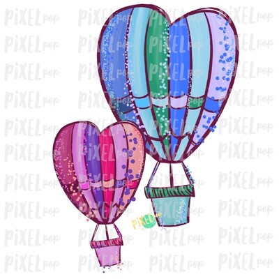 Heart Hot Air Balloon Valentine Sublimation PNG | Love is Kind | Valentine Day Art | Hymn PNG | Digital Download | Printable Art | Clip Art