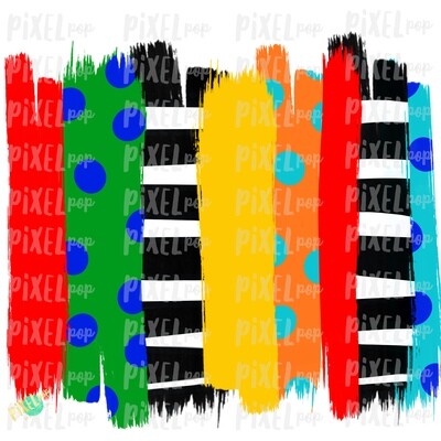 Primary Colors Brush Stroke Background Sublimation PNG | Reading PNG | Art | Oh the Places | Hand Painted | Digital Background | Printable