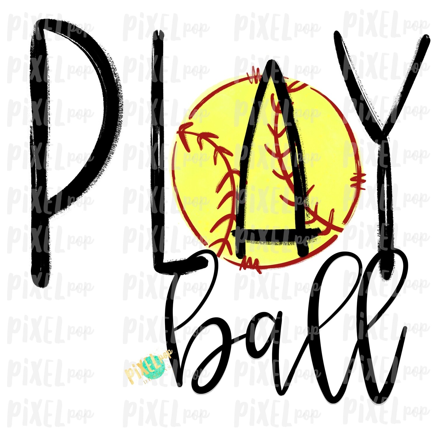 Play Ball Softball Sublimation PNG Design | Baseball Design | Sublimation Design | Heat Transfer | Digital Download | Printable Artwork