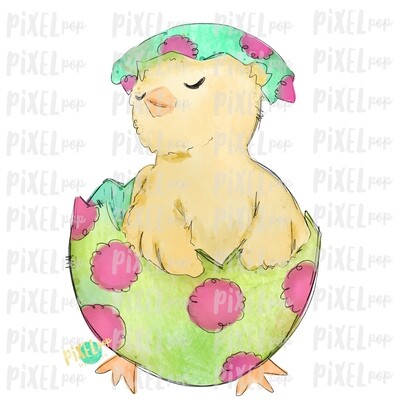 Easter Chick in Egg Watercolor Sublimation Design PNG | Easter Design | Chick Design | Easter PNG | Sublimation Design | Watercolor Art
