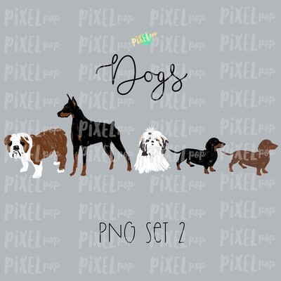 Dog Pets Set 2 for Stick Figure People Family Members Art PNG Sublimation | Family Ornament | Family Portrait Images | Digital Download