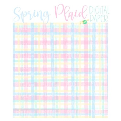 Watercolor Spring Plaid Pink Digital Paper Sublimation PNG | Hand Painted Art | Sublimation PNG | Digital Download | Digital Scrapbooking Paper