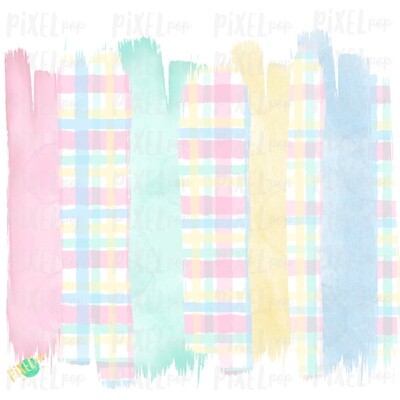 Pastel Plaid Brush Strokes Background Sublimation PNG | Reading PNG | Art | Oh the Places | Hand Painted | Digital Background | Printable