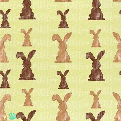 Bunnies Galore Yellow Easter Digital Paper Sublimation PNG | Hand Painted Art | Sublimation PNG | Digital Download | Digital Scrapbooking Paper