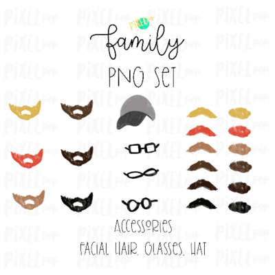 Accessories for Stick Figure People Family Members Art PNG Sublimation | Family Ornament | Family Portrait Images | Digital Download