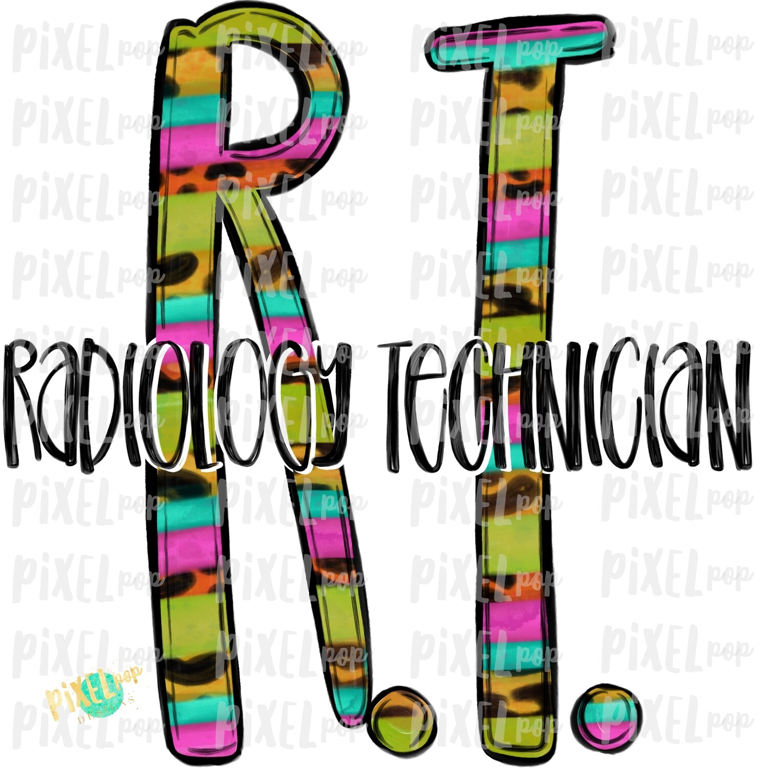 Radiology Technician RT Bright Sublimation Design | Sublimation | Hand Drawn Art | Nursing PNG | Medical Art | Digital Download | Art Clipart