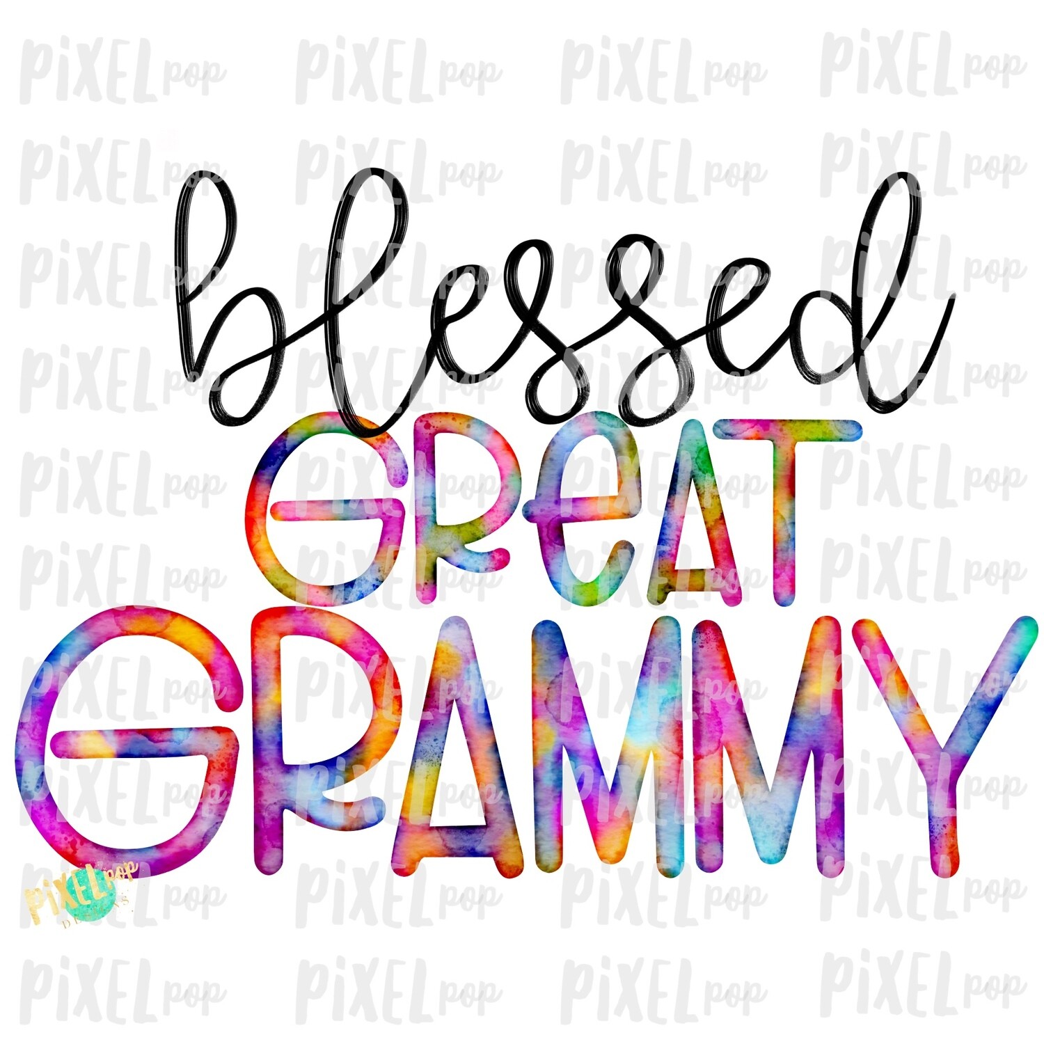 Blessed Great Grammy Watercolor Mother's Day Sublimation Design PNG | Hand Drawn PNG | Sublimation PNG | Digital Download | Printable Art | Art