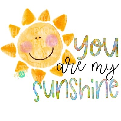 You Are My Sunshine Watercolor Sun Sublimation Design PNG | Hand Drawn PNG | Sublimation PNG | Digital Download | Printable Art | Clip Art