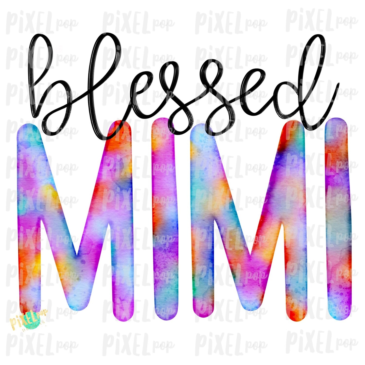 Blessed Mimi Watercolor Mother's Day Sublimation Design PNG | Hand Drawn PNG | Sublimation PNG | Digital Download | Printable Art | Art