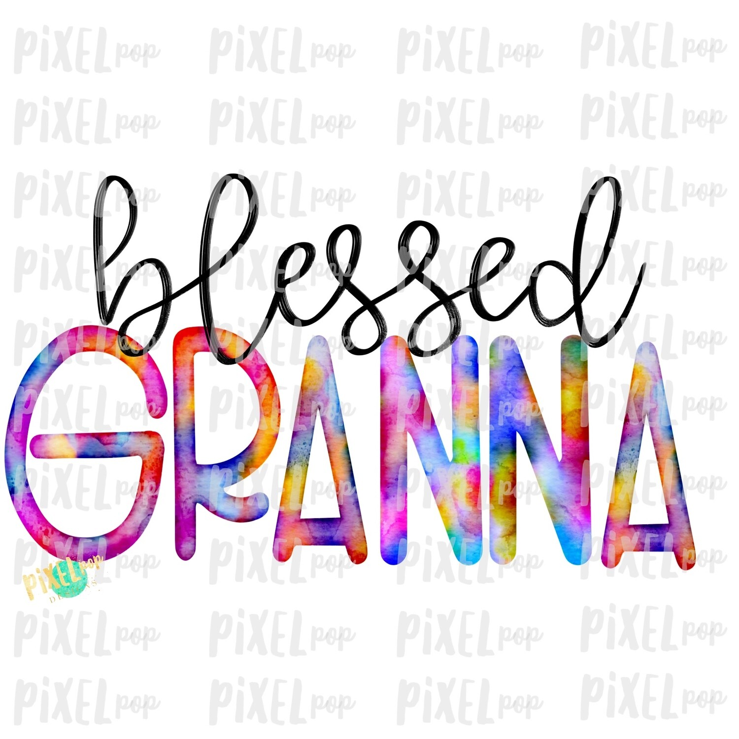 Blessed Granna Watercolor Mother's Day Sublimation Design PNG | Hand Drawn PNG | Sublimation PNG | Digital Download | Printable Art | Art