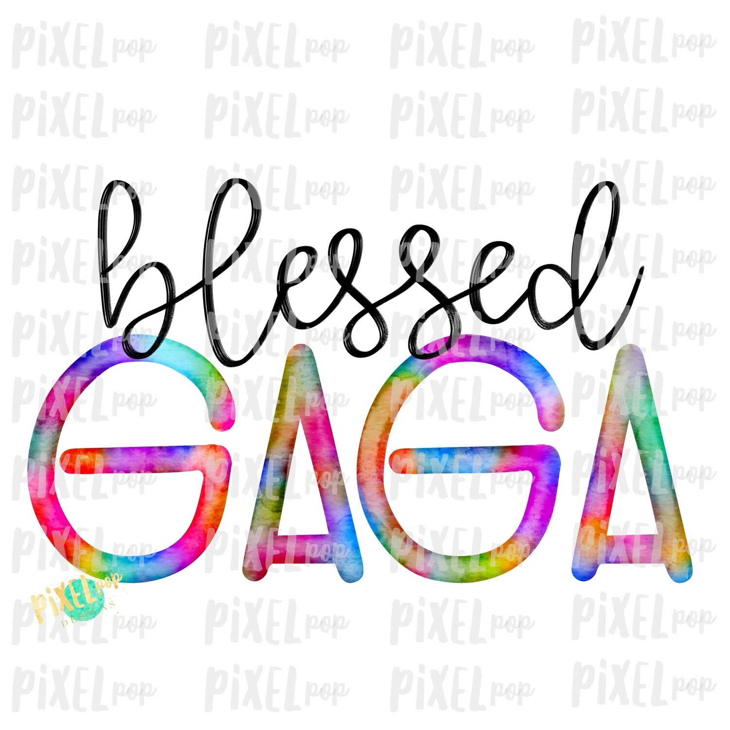 Blessed Gaga Watercolor Mother's Day Sublimation Design PNG | Hand Drawn PNG | Sublimation PNG | Digital Download | Printable Art | Clip Art