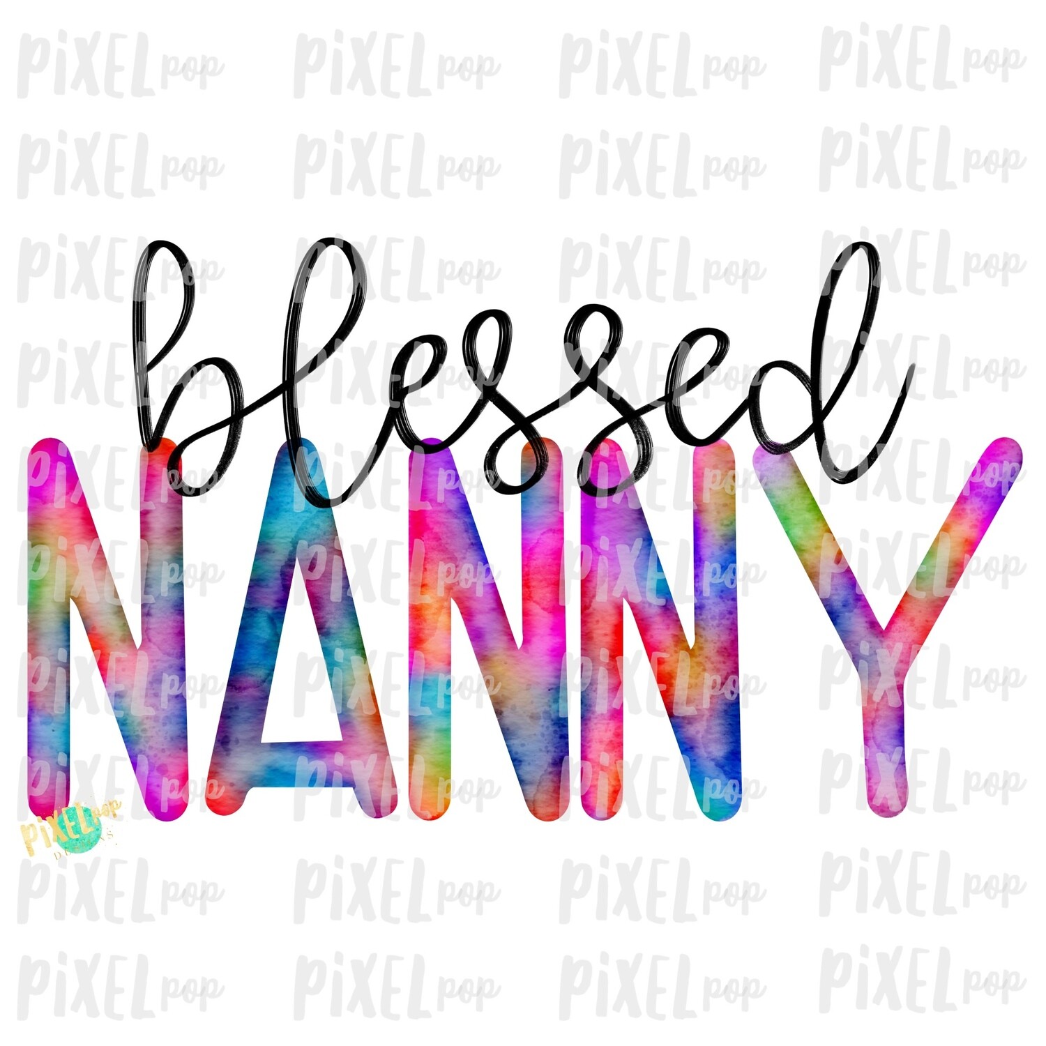 Blessed Nanny Watercolor Mother's Day Sublimation Design PNG | Hand Drawn PNG | Sublimation PNG | Digital Download | Printable Art | Clip Art