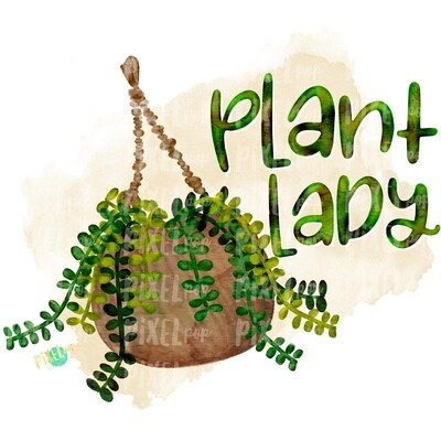 Plant Lady Watercolor PNG | Plants Design | Ferns | Nature Sublimation Design | Heat Transfer PNG | Digital Download | Printable Art