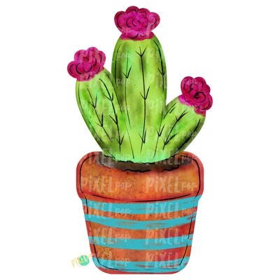 Potted Cactus Watercolor PNG | Sublimation | Print and Press | Cactus Design | Printable | Digital Download | Cactus Clip Art | Hand Painted Digital Art