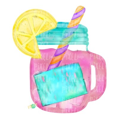 Pink Lemonade in Mason Jar Watercolor PNG | Sublimation | Print and Press | Pink Lemonade Design | Printable | Digital Download | Lemonade Clip Art | Hand Painted Digital Art