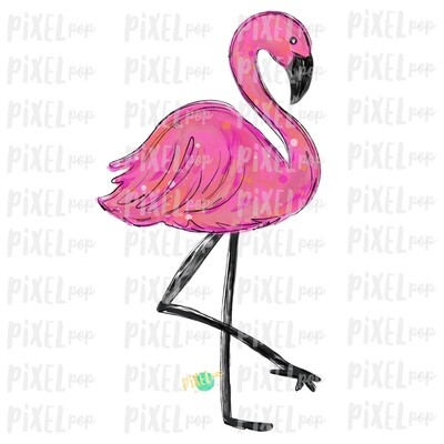 Flamingo Bird PNG | Pink Flamingo Sublimation Design | Hand Painted Bird | Watercolor Bird Digital Download | Printable Art | Clip Art