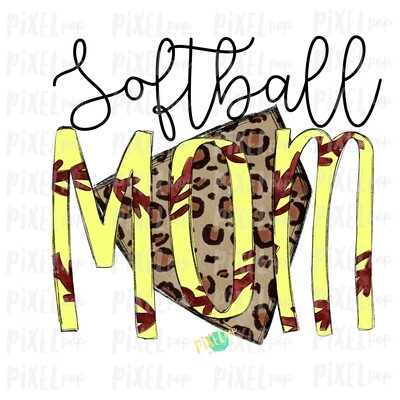 Softball Mom Leopard Home Plate Sublimation PNG Design | Softball Design | Sublimation Design | Heat Transfer | Digital Download | Printable Artwork