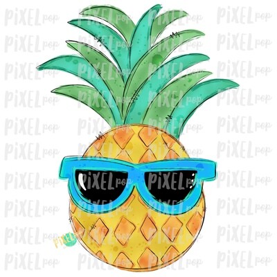 Pineapple with Sunglasses Design | Sublimation | Fruit | Hand Drawn PNG | Sublimation PNG | Digital Download | Printable Art | Clip Art