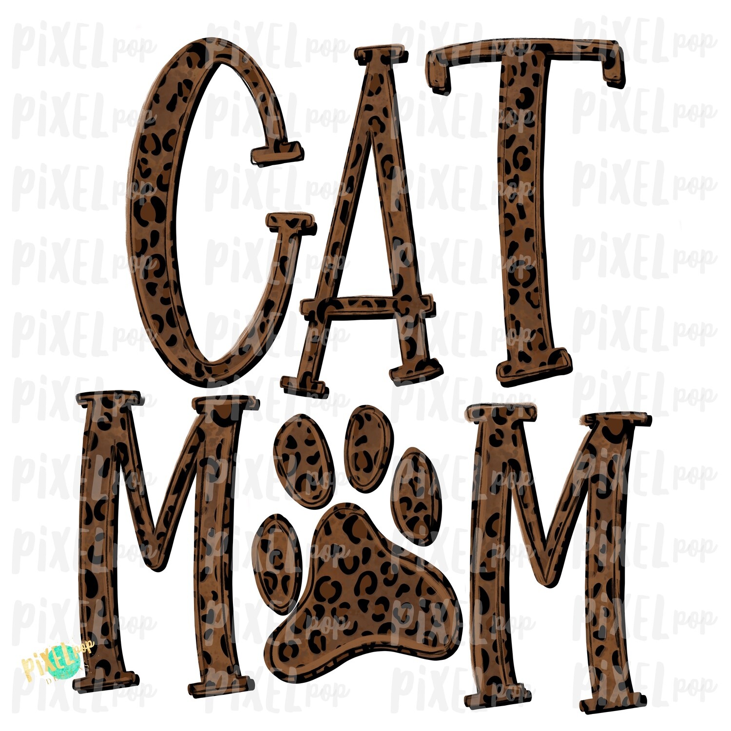 Cat Mom PNG | Cat Sublimation | Cat Art | Hand Painted | Cat Digital Art | Sublimation PNG | Digital Download | Printable Art | Clip Art
