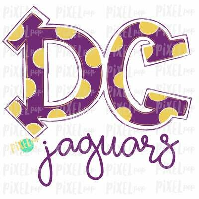 DC Jaguars Purple Yellow Sublimation Digital PNG Clip Art | Sublimation Design | Heat Transfer PNG | Digital Download | Printable