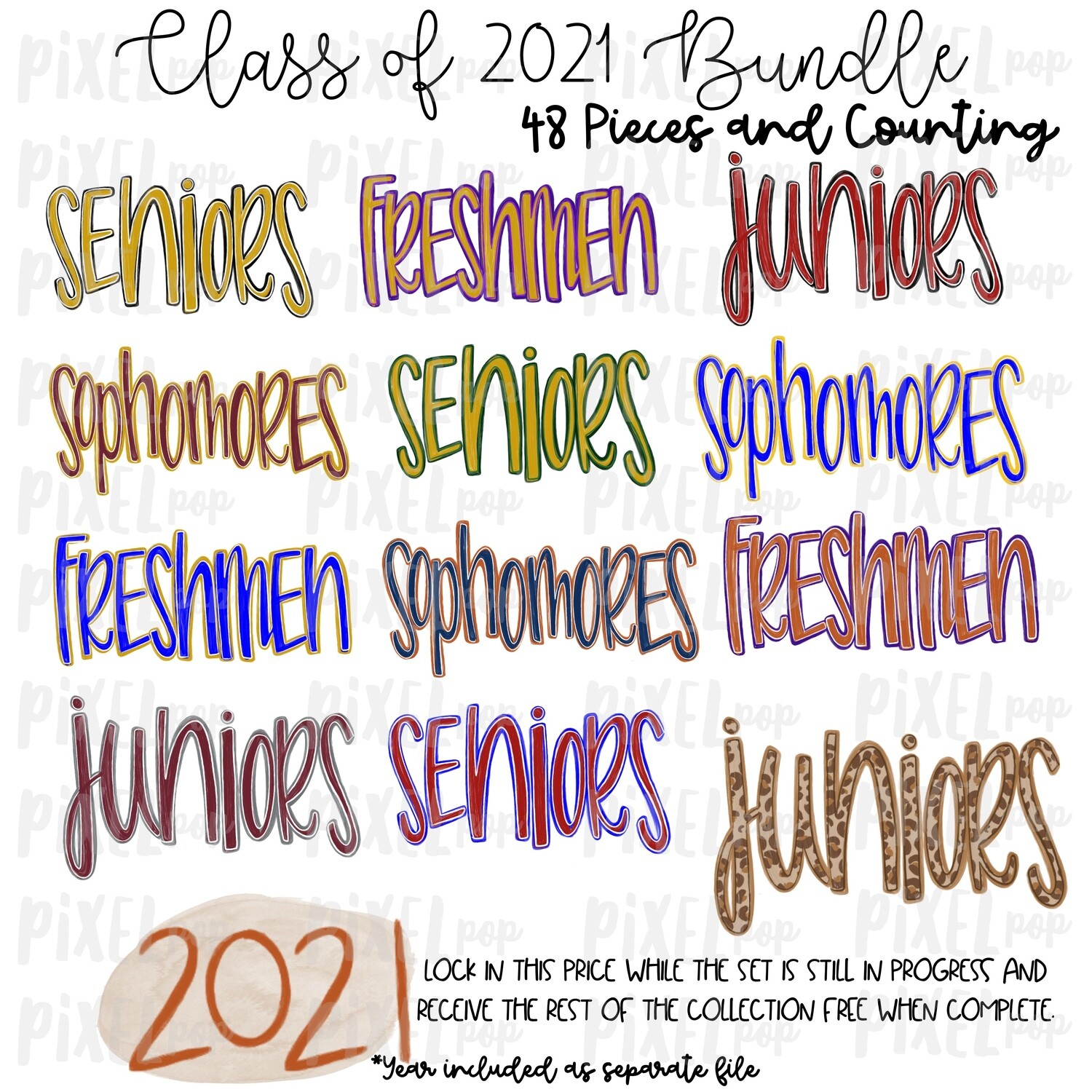 Class of 2021 Grade Names BUNDLE - 58 FILES - Freshmen | Sohpomores | Juniors | Seniors