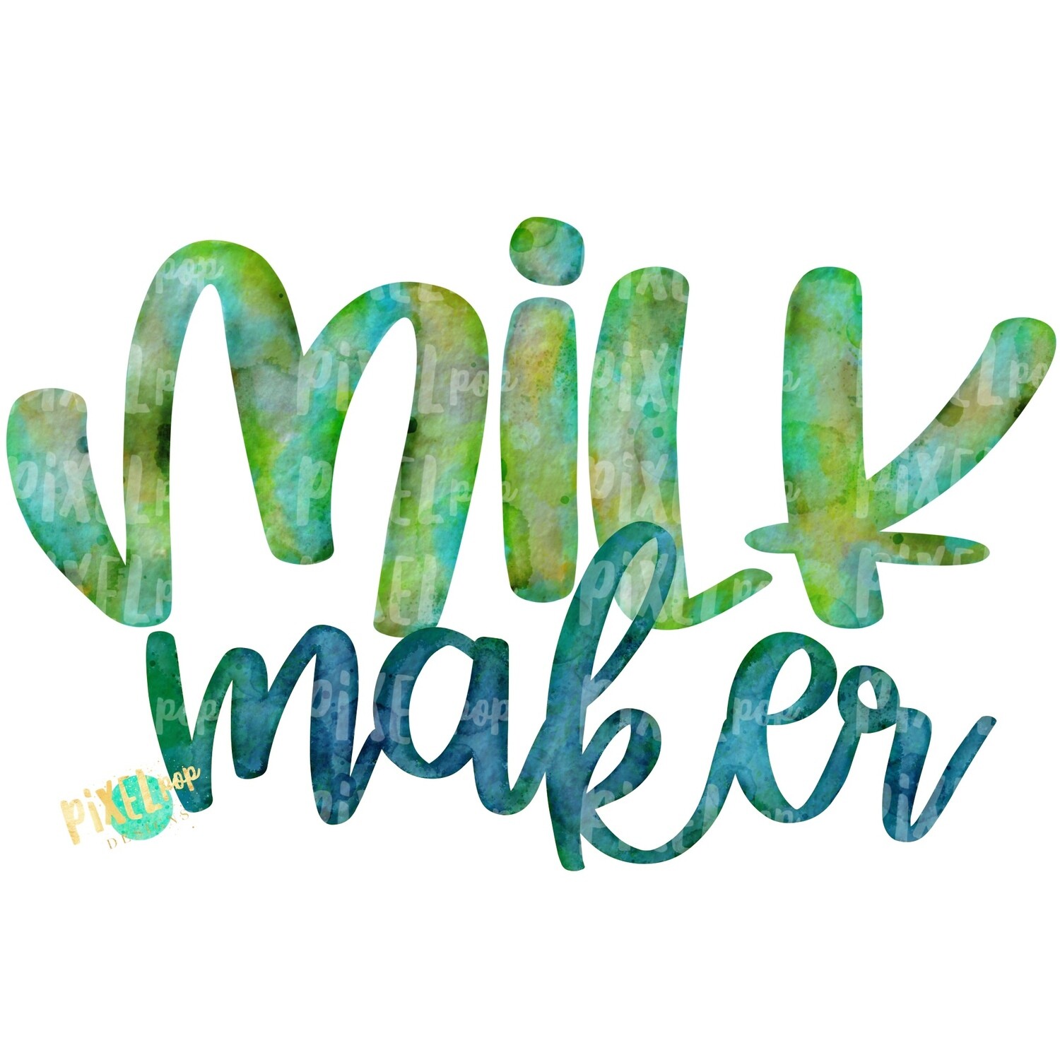 Milk Maker Green Breastfeeding PNG | Breastfeeding Design | Sublimation Design | Hand Painted Watercolor PNG | Digital Download | Mother's Day