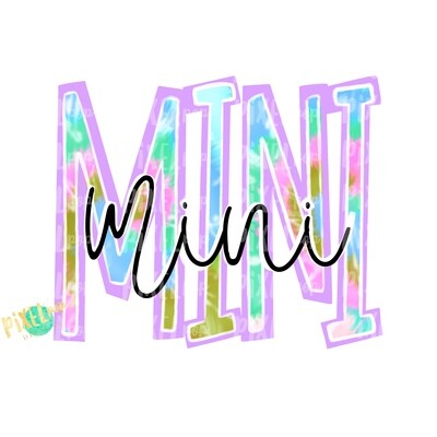 Mini on Mini Tie Dye Lilac Design PNG | Sublimation Design | Hand Drawn PNG | Sublimation PNG | Digital Download | Mother's Day | Clip Art