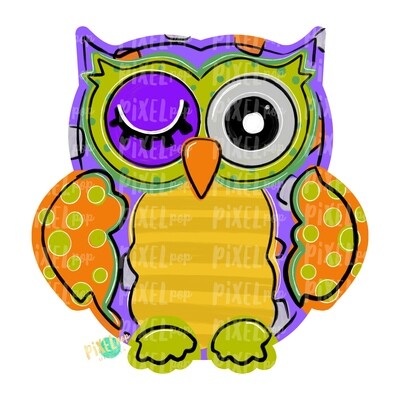 Halloween Owl Blank PNG | Owl Sublimation | Owl Design | Hand Painted Digital Art | Owl | Printable Art | Digital Download | Printable | Art