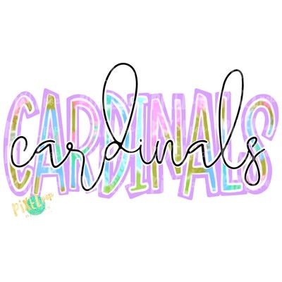 Cardinals Tie Dye Mascot PNG | Cardinals Sublimation Design | Team Spirit Design | Cardinals Clip Art | Digital Download | Printable Artwork