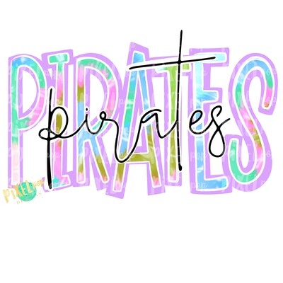 Pirates Tie Dye Mascot PNG | Pirates Sublimation Design | Team Spirit Design | Pirates Clip Art | Digital Download | Printable Artwork