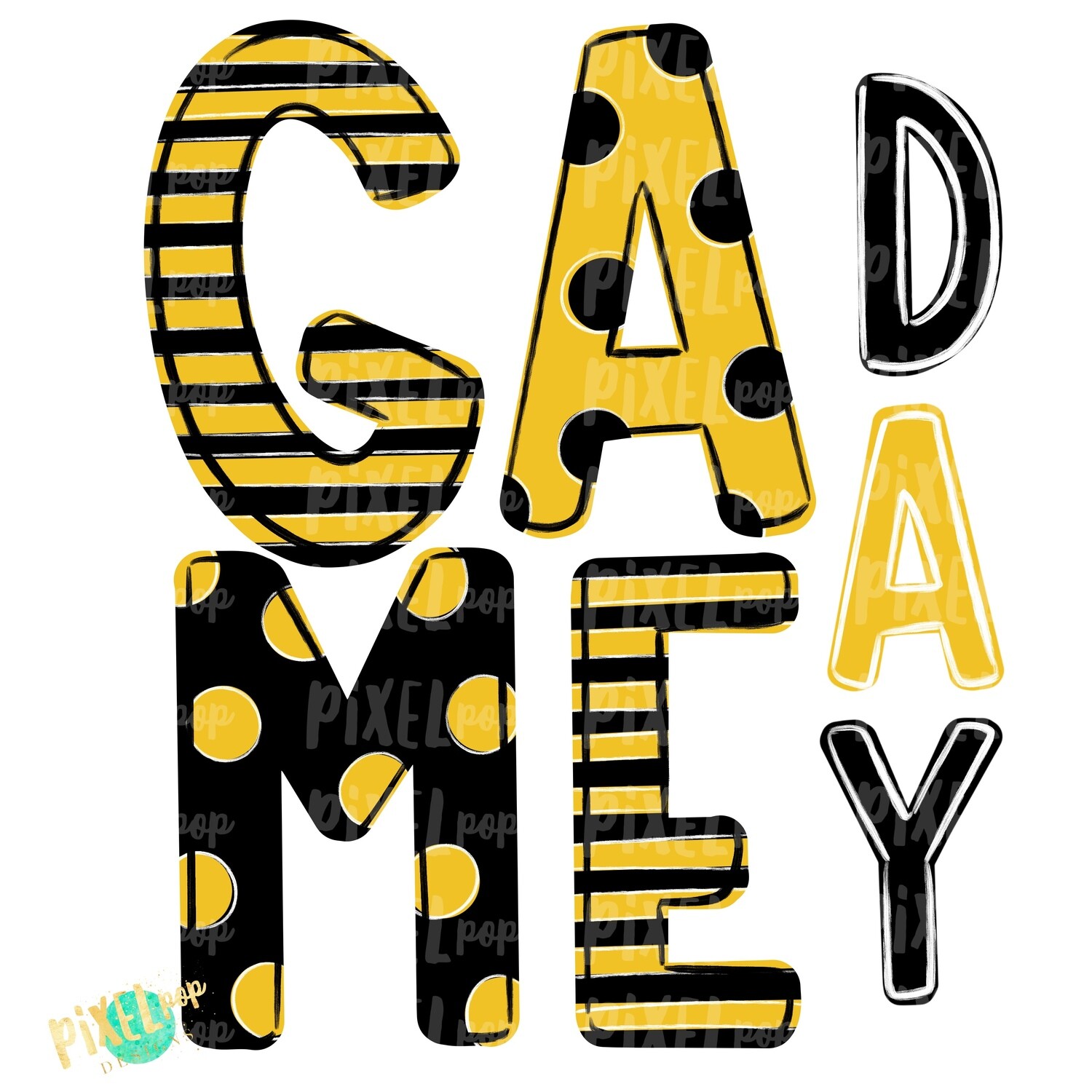 Game Day Black Yellow PNG | Spirit Sublimation Design | School Spirit | Game Day Design | School Clip Art | Sports Design