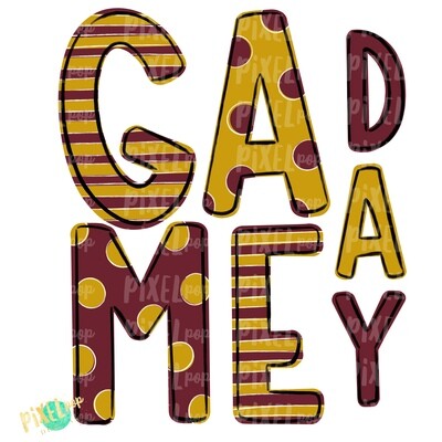 Game Day Maroon Gold PNG | Spirit Sublimation Design | School Spirit | Game Day Design | School Clip Art | Sports Design