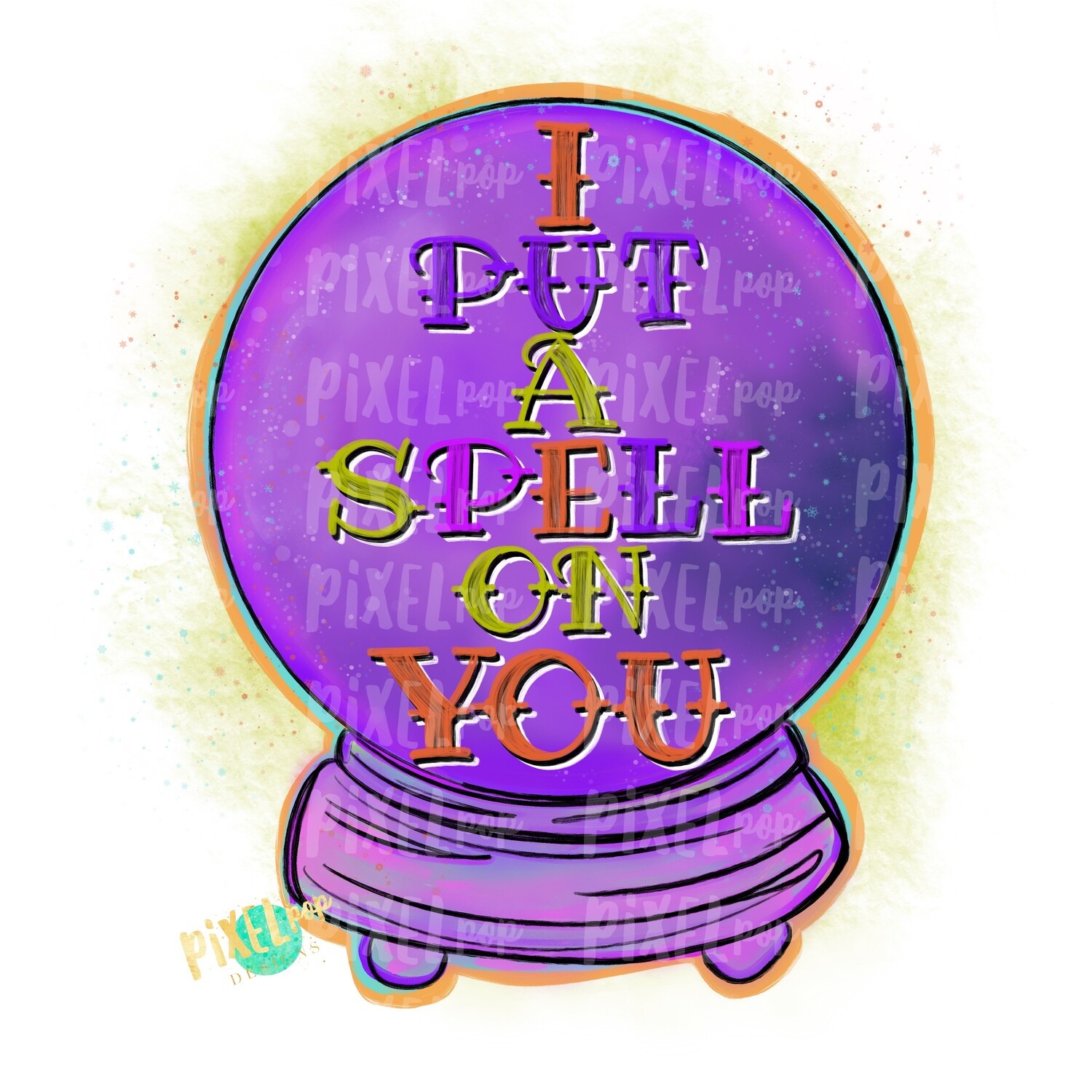 I Put A Spell on You Crystal Ball PNG | Halloween Sublimation Design | Witch Sublimation PNG | Digital Download | Printable Artwork | Art