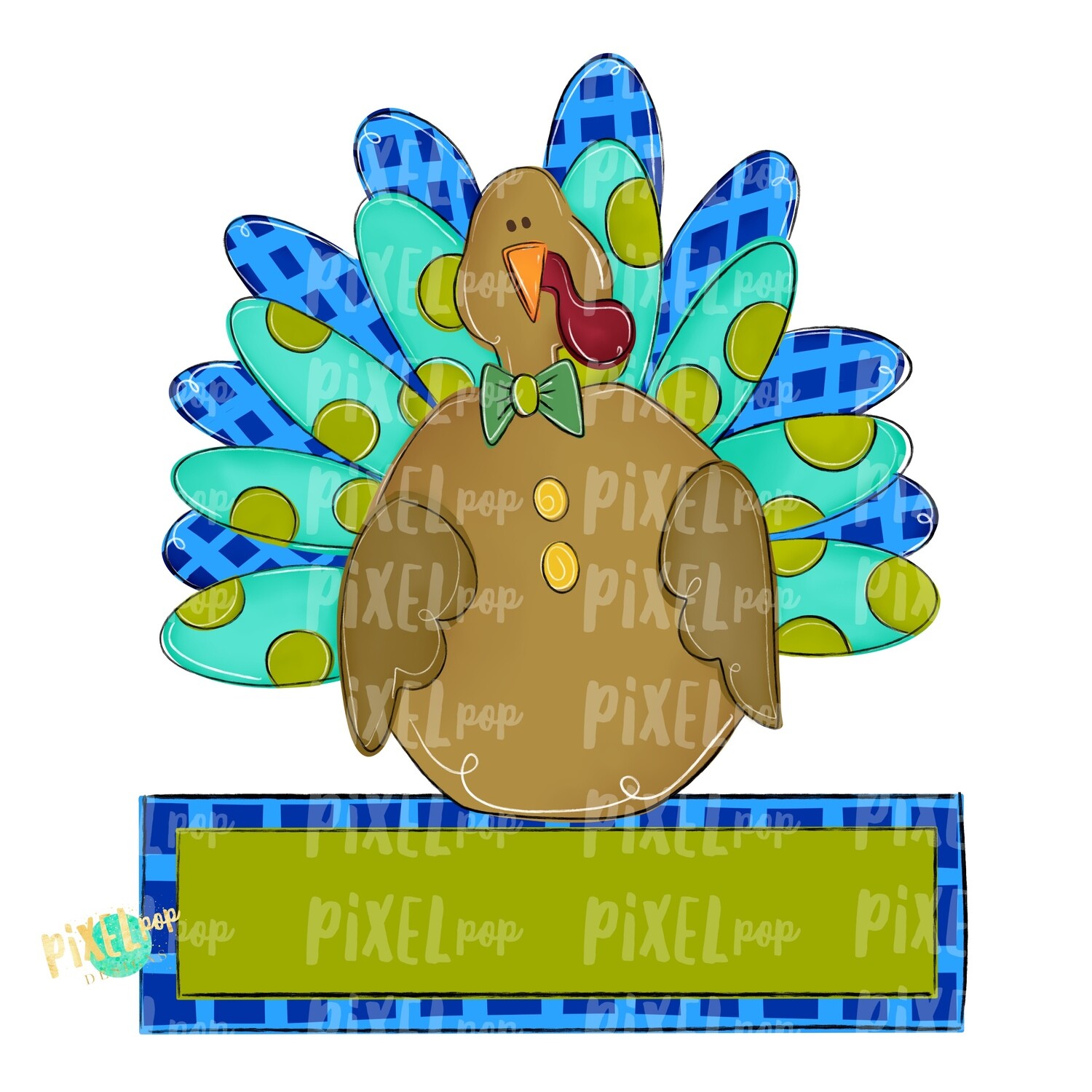 Large Boy Turkey with Word Plate PNG | Turkey Sublimation | Painted Digital Art | Sublimation Art | Thanksgiving | Digital Download | Art