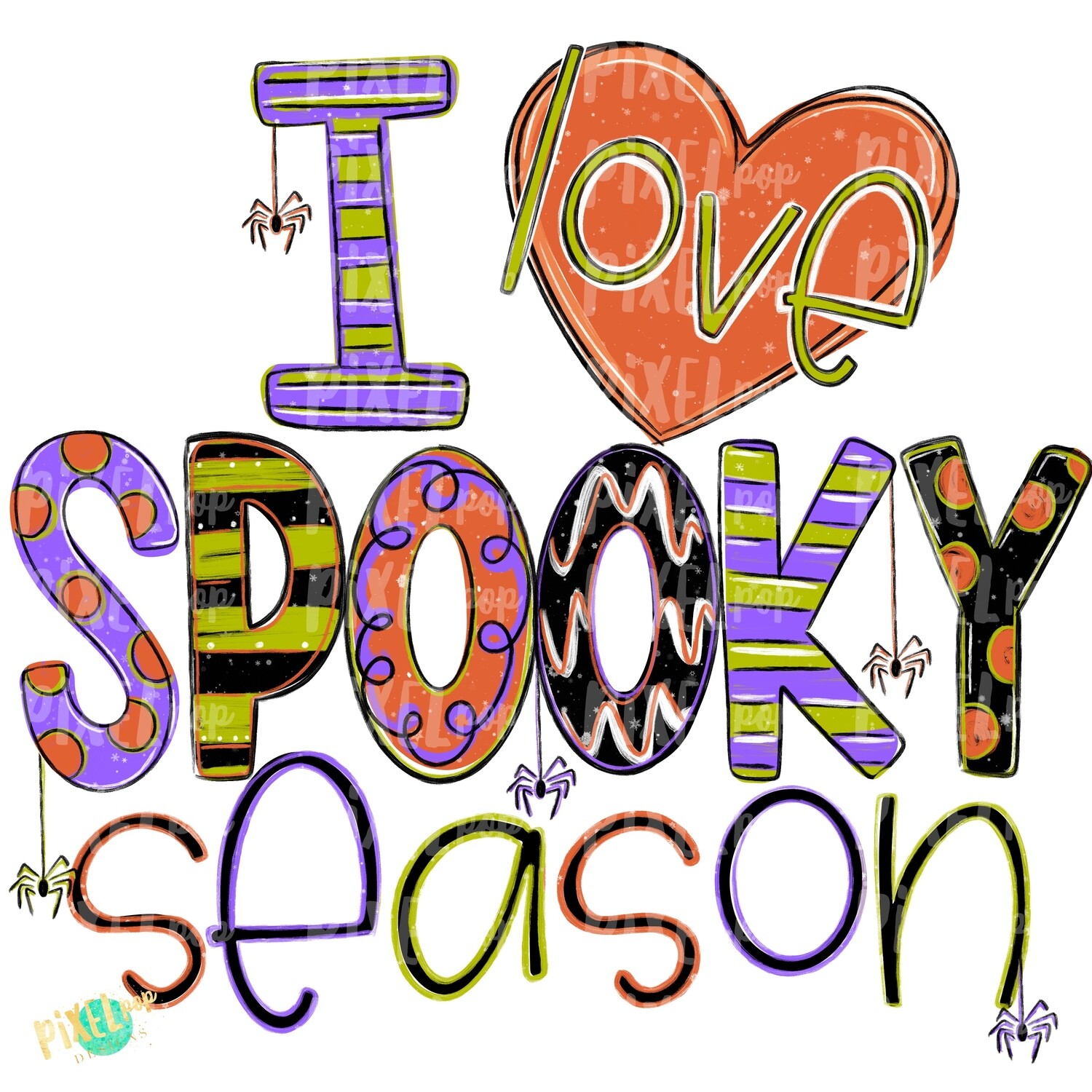 I Love Spooky Season PNG | Halloween Design | Sublimation | Digital Art | Sublimation PNG | Digital Download | Printable Artwork | Art