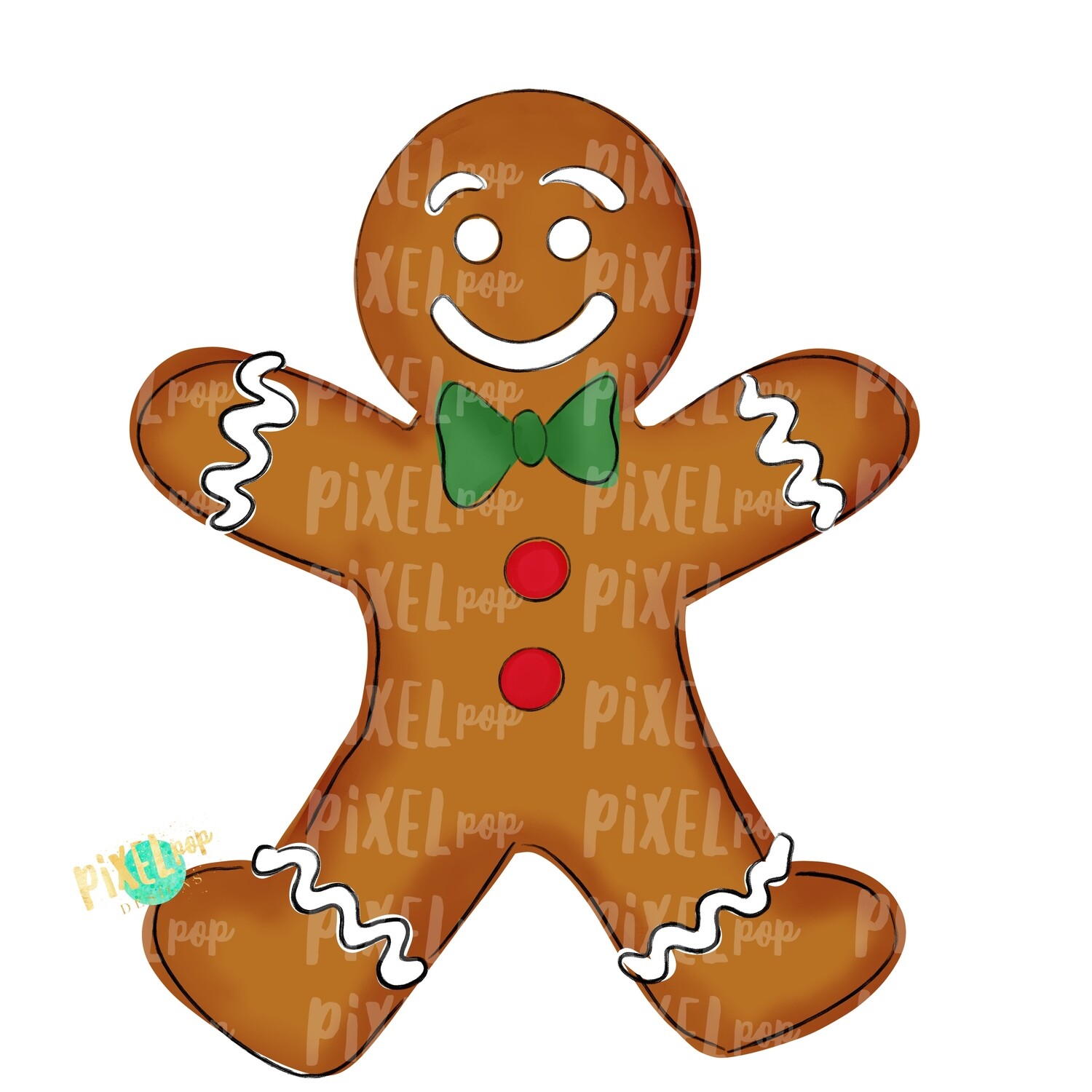 Gingerbread Boy Large PNG | Christmas Sublimation | Christmas Cookie PNG Design | Christmas Clipart | Digital Download | Printable Artwork