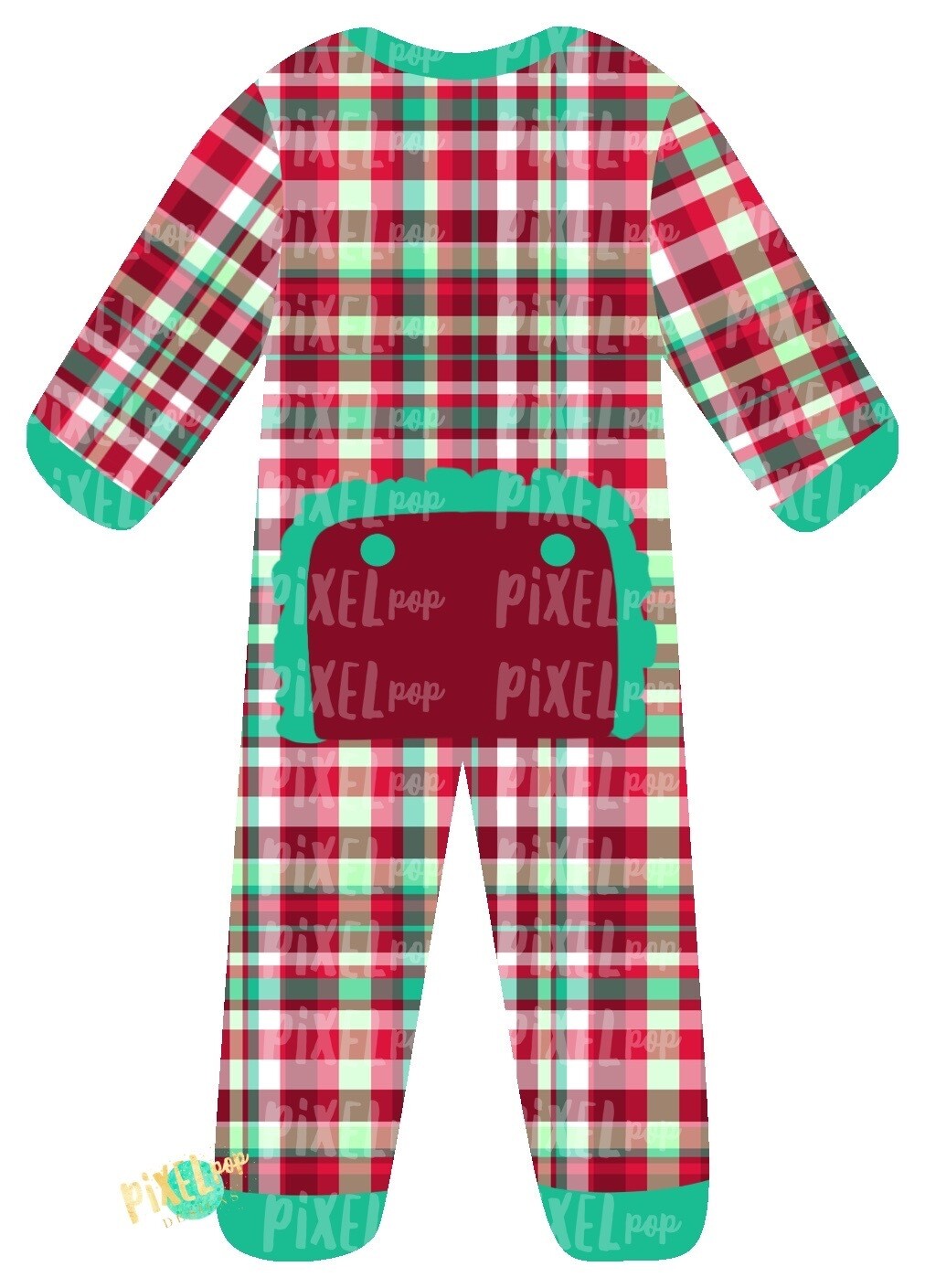 Christmas Plaid RUFFLED Bum Flap Pajama Ornament PNG | Christmas Pajama PNG | Christmas Pajamas Sublimation | Christmas | Christmas Clipart