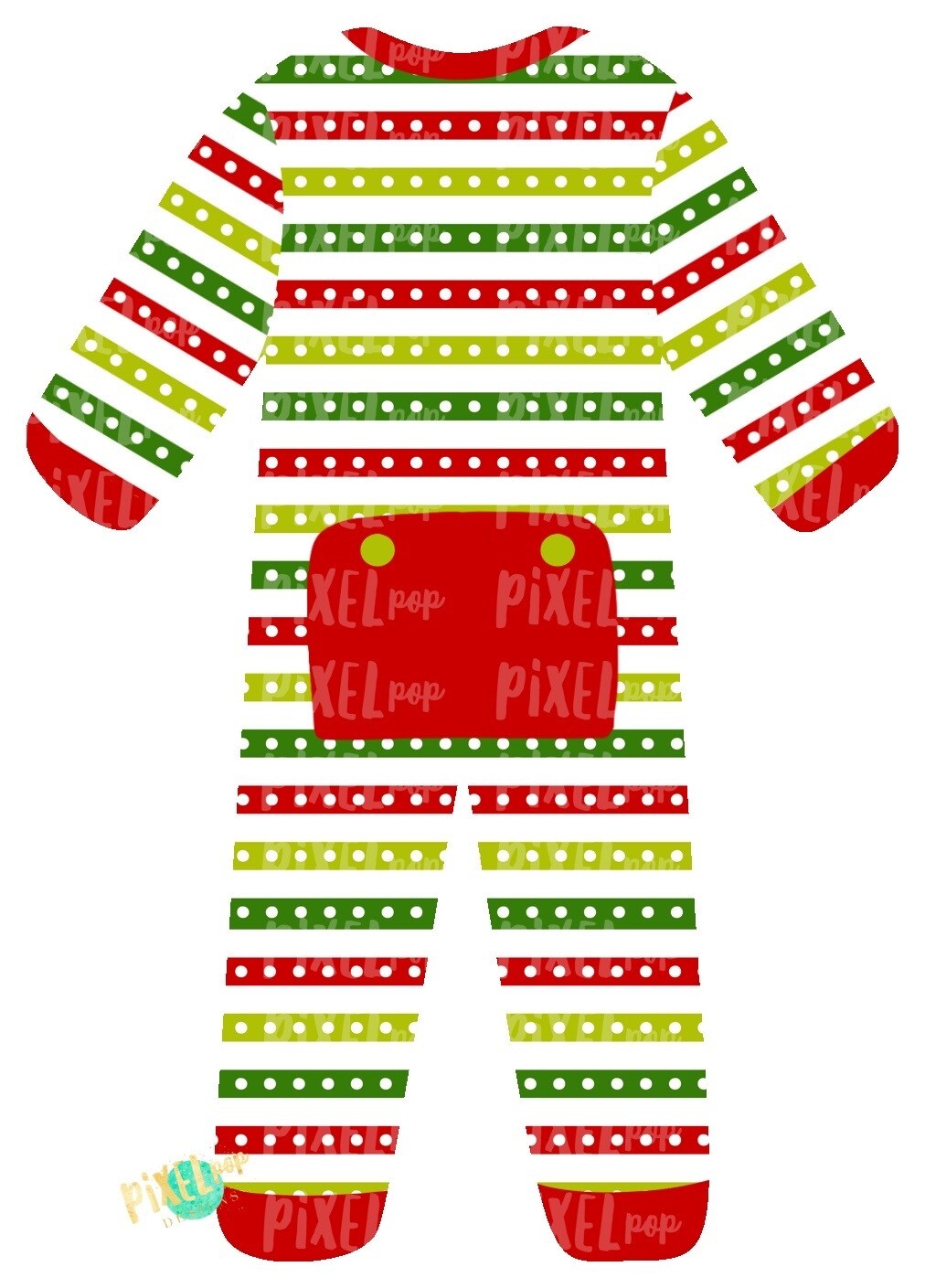 Striped Christmas Bum Flap Pajama Ornament PNG | Christmas Pajama PNG | Christmas Pajamas Sublimation | Christmas | Christmas Clipart