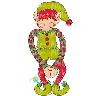 Bendy Elf Boy Red PNG | Elf Clipart Design | Christmas Design | Sublimation PNG | Christmas | Digital Download | Printable Artwork | Art