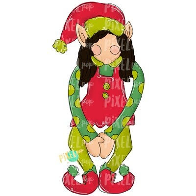 Bendy Elf Girl Dark PNG | Elf Clip Art Design | Christmas Design | Sublimation PNG | Christmas | Digital Download | Printable Artwork | Art