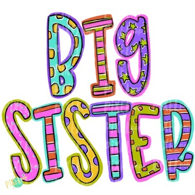 Big Sister Spring Colors PNG | Big Sister Art | Big Sister Sublimation | Big Sister Clip Art | Sisters | Sibling Clip Art | Sister Clip Art