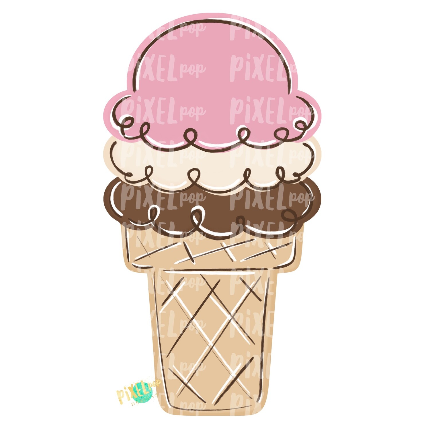 Neopolitan Ice Cream PNG | Ice Cream | Sweets | Sublimation Design | Hand  Painted Digital Art | Digital Download | Printable | Clip Art