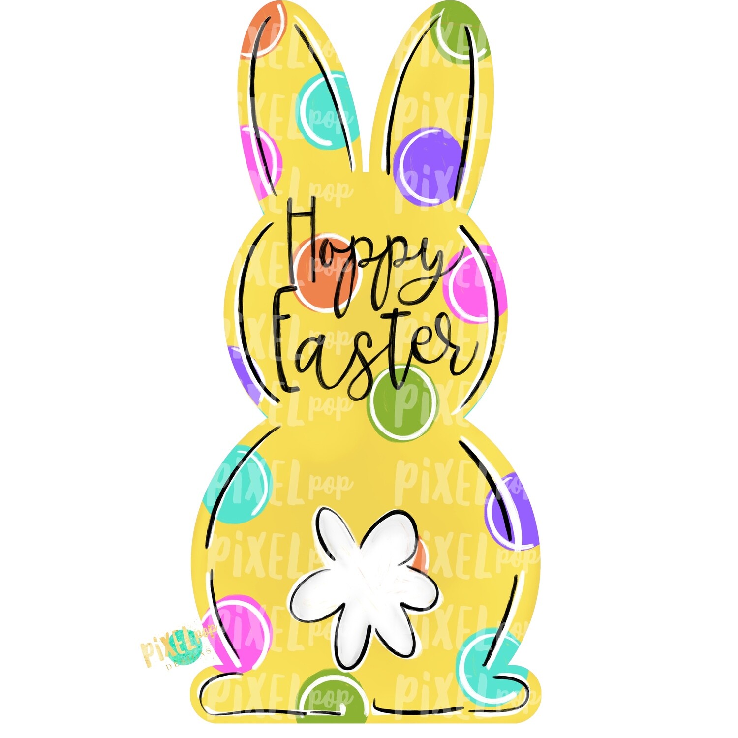 Bunny Back Yellow Easter PNG | Easter Bunny | Easter | Rabbit | Hop | Bunny PNG | Bunny Design | Bunny Tail | Easter Design | Easter PNG