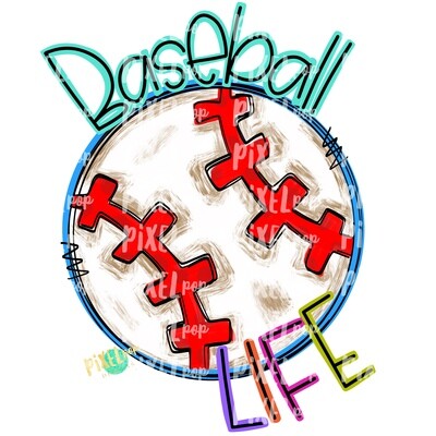 Baseball Life PNG | Baseball Design | Painted Baseball Clip Art | Baseball Sublimation Design | Ball | Ball Clip Art | Baseball | Sports