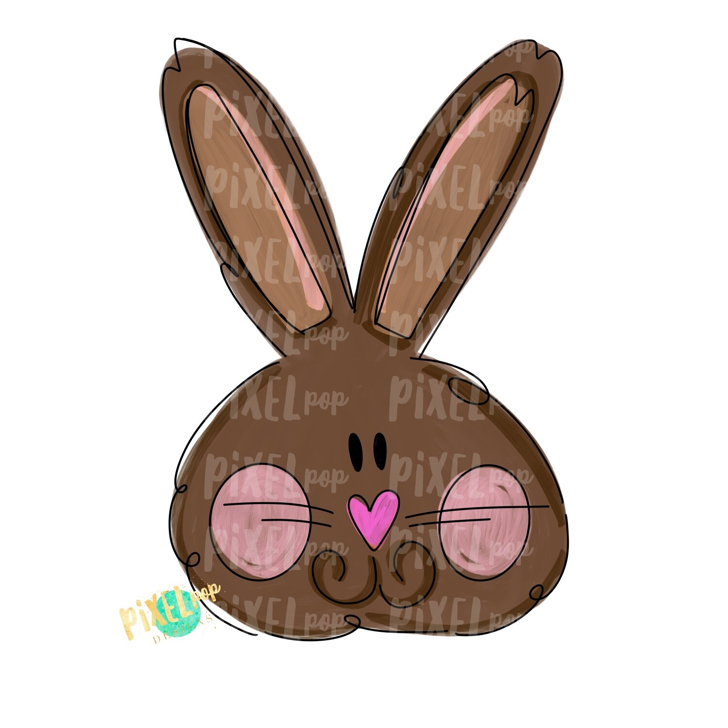 Chocolate Bunny PNG | Easter Bunny | Easter Rabbit | Sublimation Art | Heat Transfer PNG | Digital Download | Printable Artwork | Clip Art