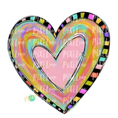 Paint Stroke Heart PNG | Funky Painted Heart | Valentine Heart | Painted Heart Design | Hand Painted Art | Digital Design | Printable Art