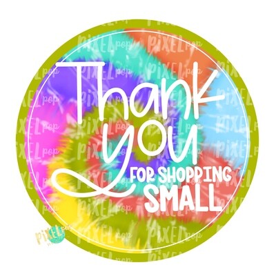 Thank You for Shopping Small Circle Tie Dye PNG | Business Clip | Small Business Marketing Image | Small Business Sticker Art | Business Art