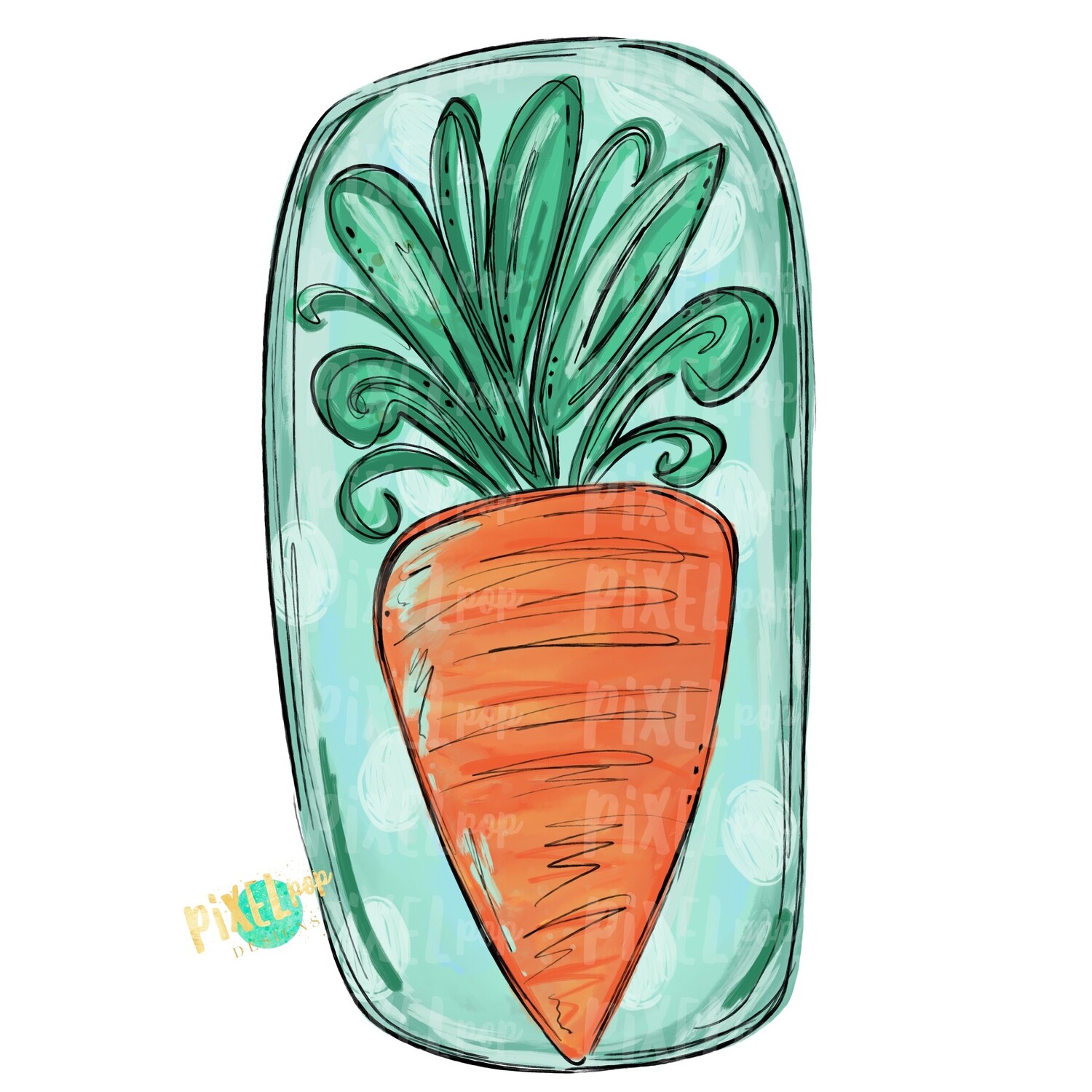 Painted Carrot PNG | Easter Art | Easter Sublimation | Sublimation Art | Heat Transfer PNG | Digital Download | Printable Artwork | Clip Art